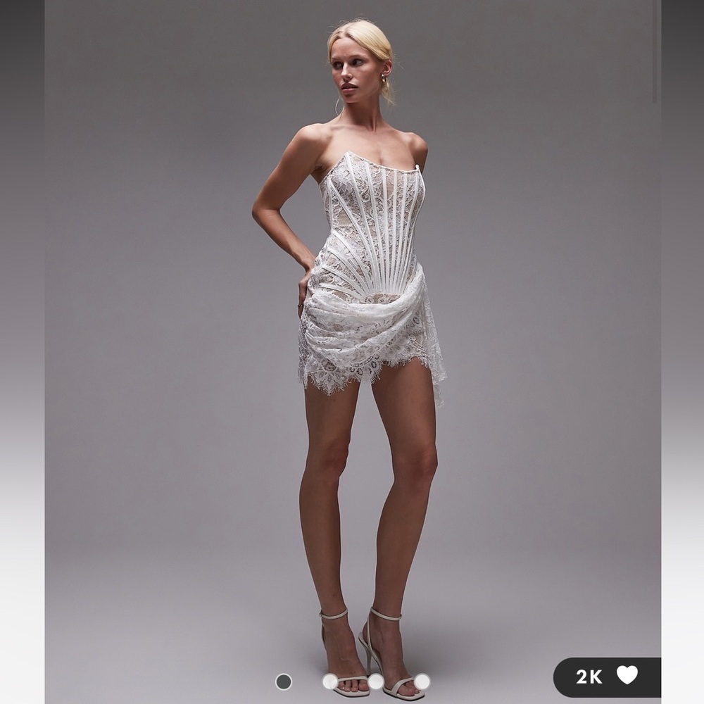 Elegant White Lace Mini Dress